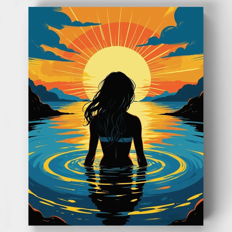 Sunset Silhouette - Paint by Numbers Kit