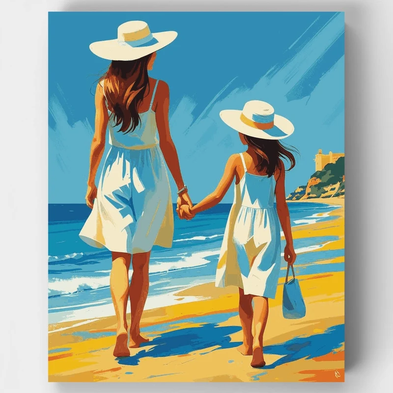 Beach Walk Together - Paint by Numbers Kit