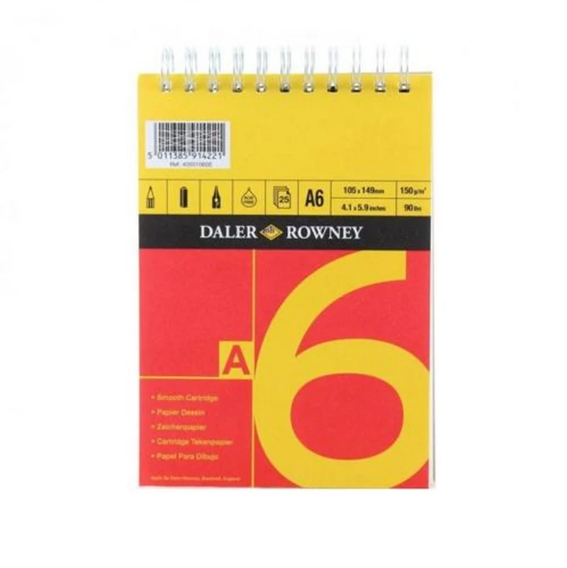DALER ROWNEY D&R Red & Yellow skicár A6 150 g 25 listov lepený