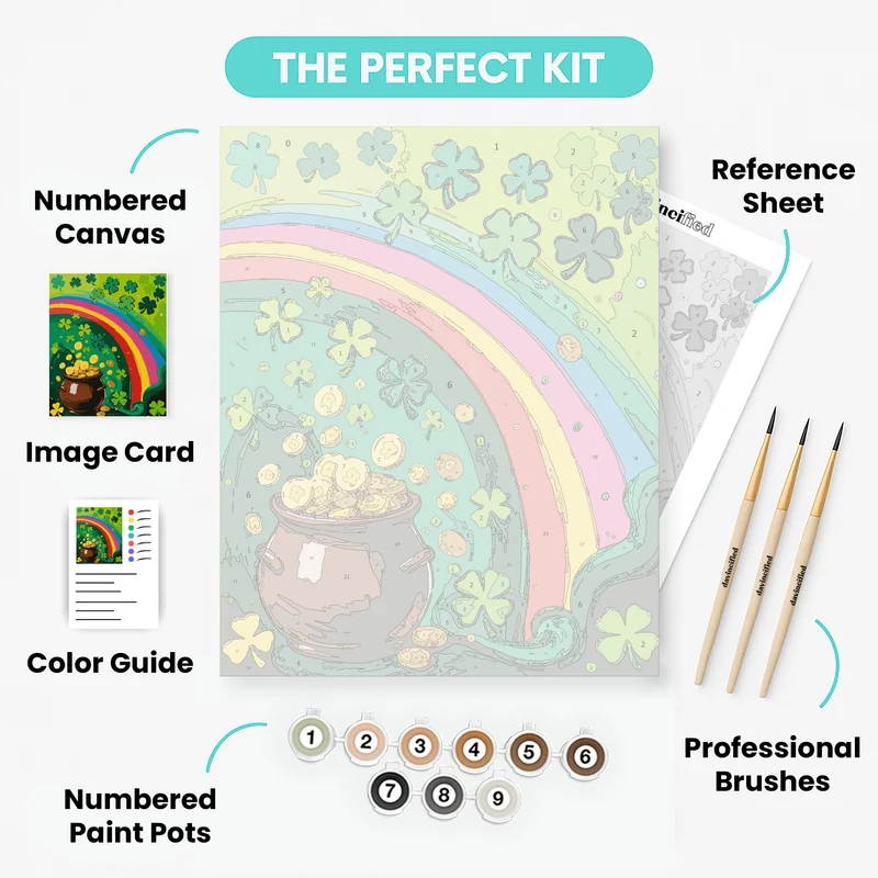 St. Patrick's Day Rainbow Pot of Gold - Paint by Numbers Kit