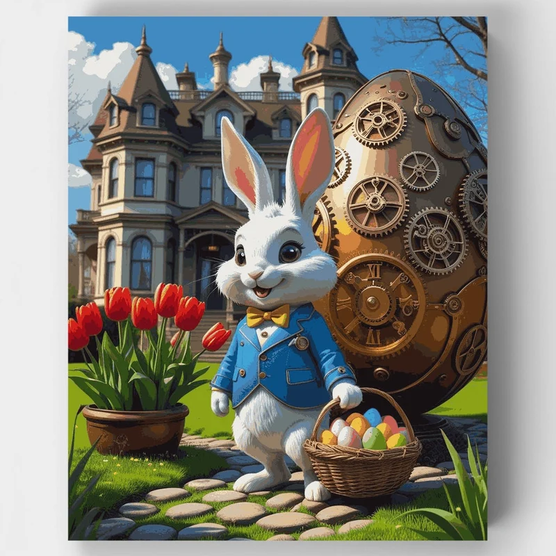 Steampunk Easter Bunny - Paint by Numbers Kit