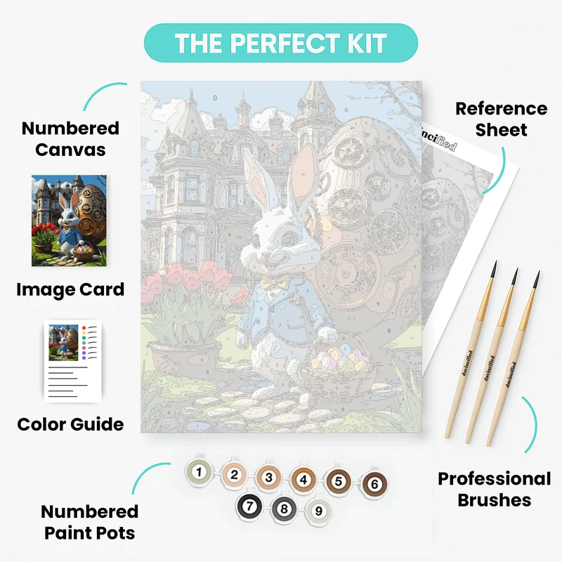 Steampunk Easter Bunny - Paint by Numbers Kit
