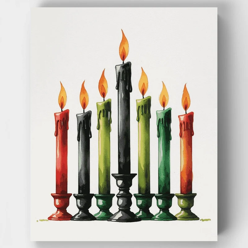 Kwanzaa Kinara Candles - Paint by Numbers Kit
