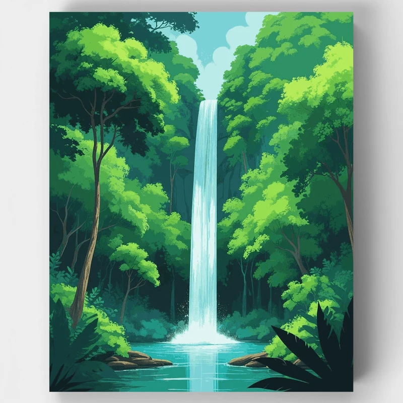 Tranquil Waterfall - Paint by Numbers Kit