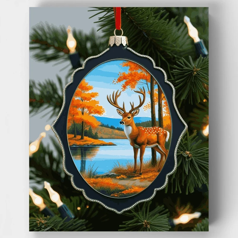 Autumn Deer by the Lake - Paint by Numbers Kit