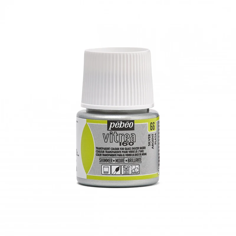 Pebeo Vitrea 160 vitražna barva za steklo 45 ml Shimmer Silver