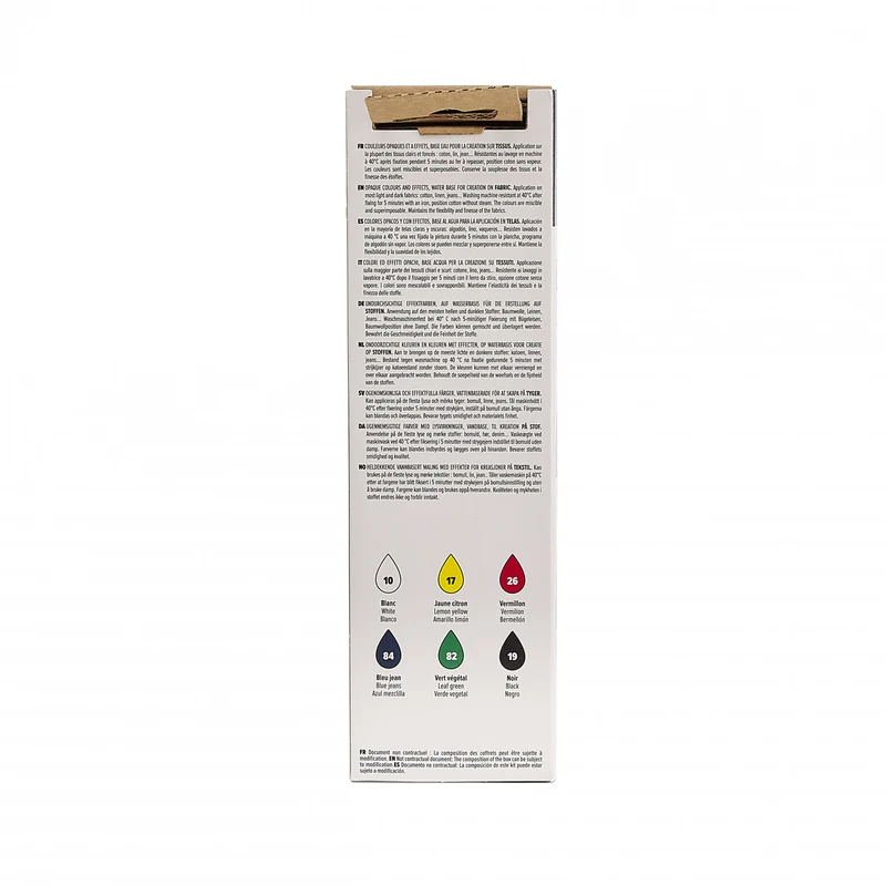 Pebeo Setacolor σετ καλυπτικά χρώματα υφάσματος 6 x 20 ml