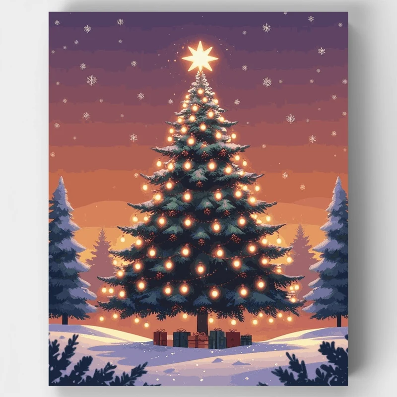 Festive Christmas Tree - Paint by Numbers Kit