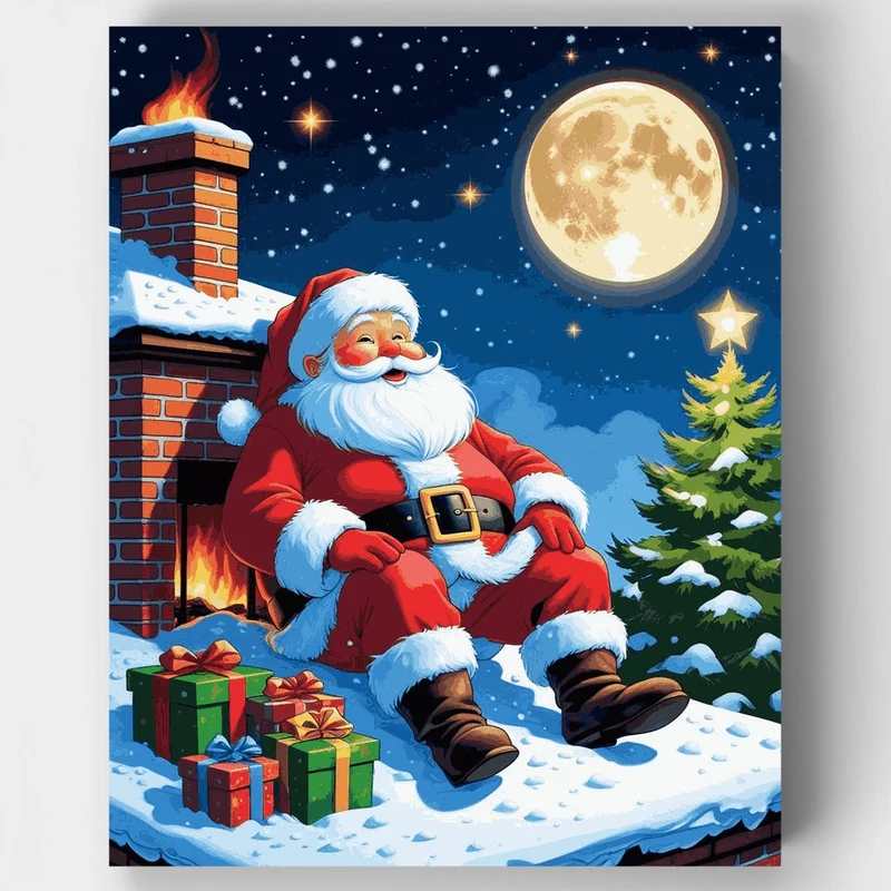 Santa on the Rooftop - Paint by Numbers Kit