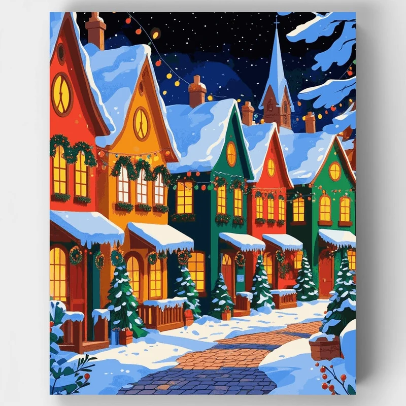 Enchanted Christmas Street - Paint by Numbers Kit