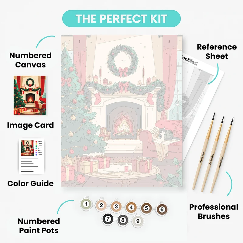 Festive Fireside Christmas - Paint by Numbers Kit