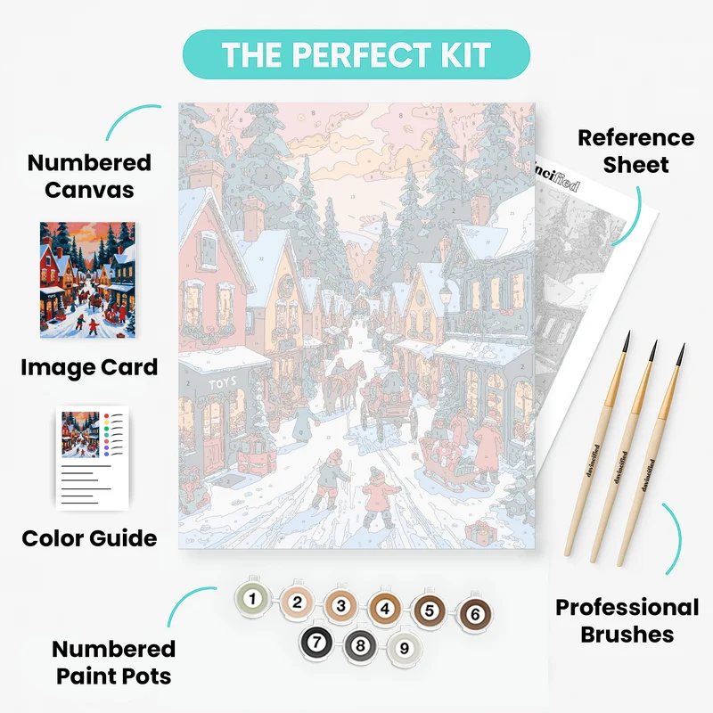 Winter Village Christmas - Paint by Numbers Kit