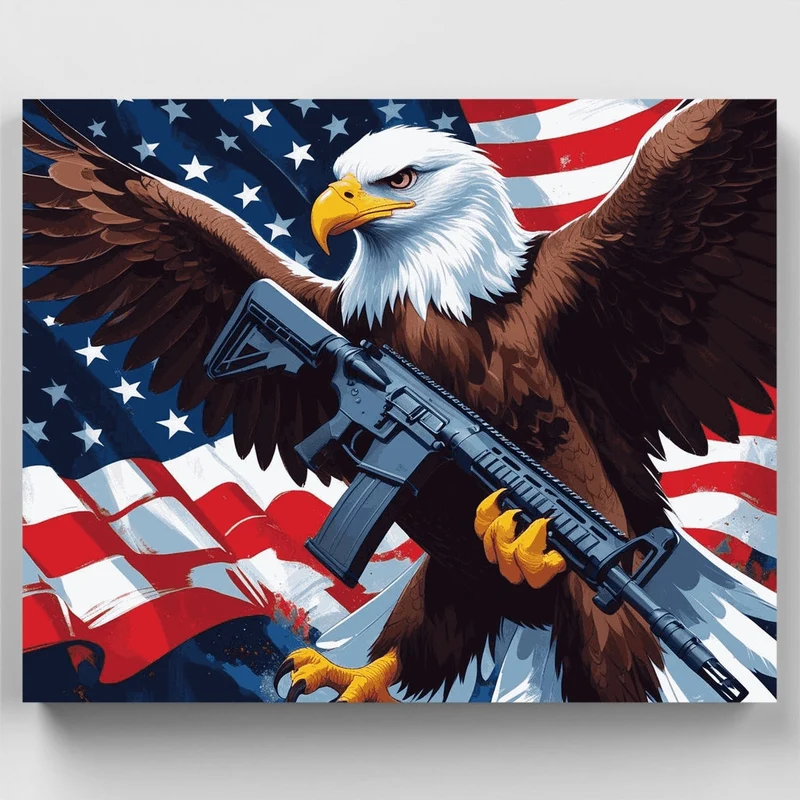 American Eagle with Rifle - Paint by Numbers Kit