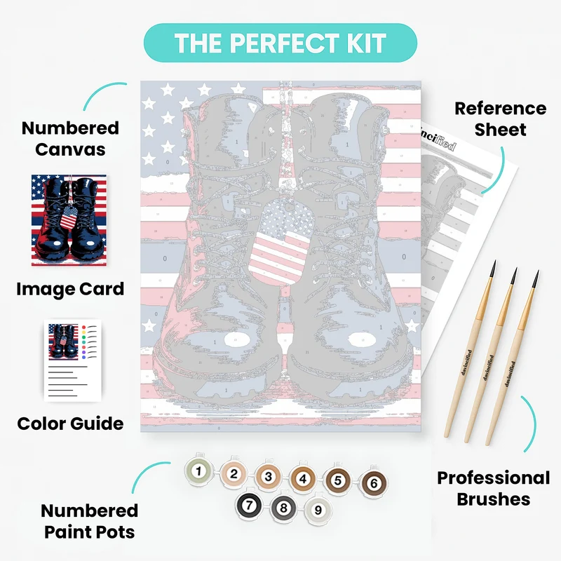 American Combat Boots - Paint by Numbers Kit