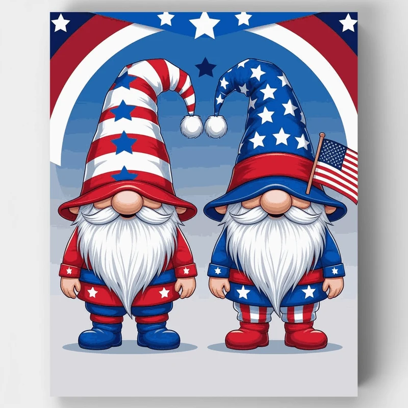 Patriotic Gnomes - Paint by Numbers Kit