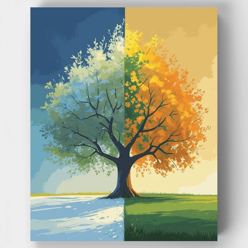 Dual Seasons Tree - Paint by Numbers Kit