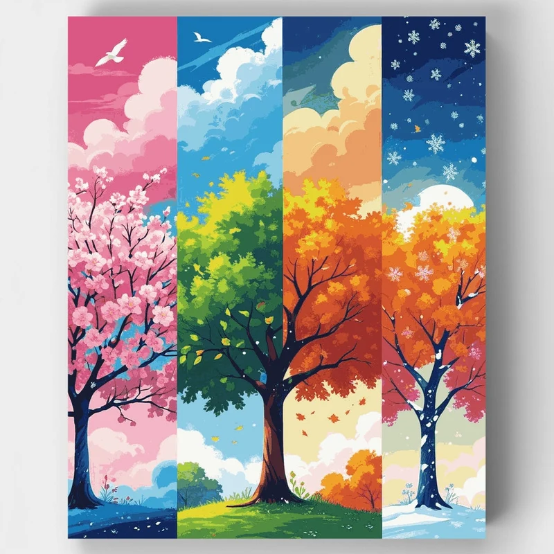 Seasonal Tree Panorama - Paint by Numbers Kit
