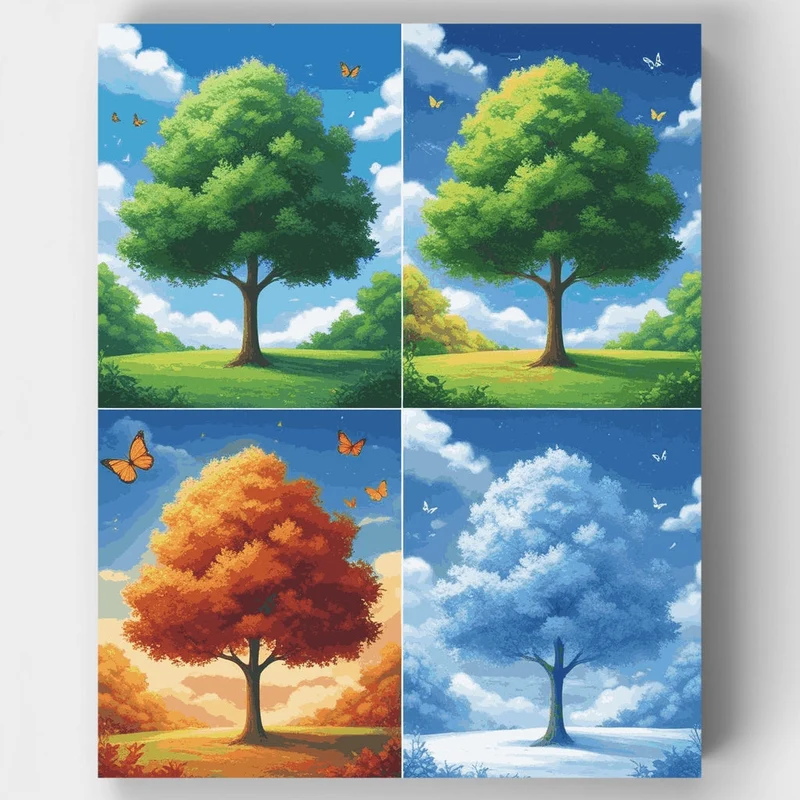 Seasonal Tree Transformations - Paint by Numbers Kit