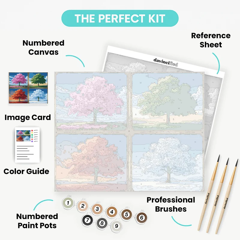 Four Seasons Trees - Paint by Numbers Kit