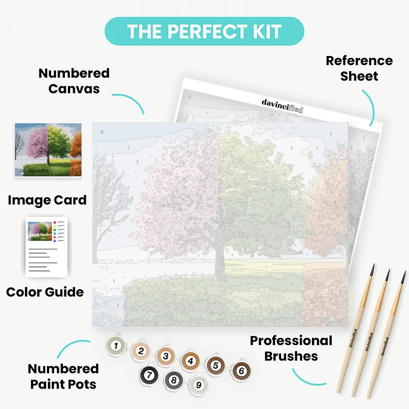 Four Seasons in One Tree - Paint by Numbers Kit
