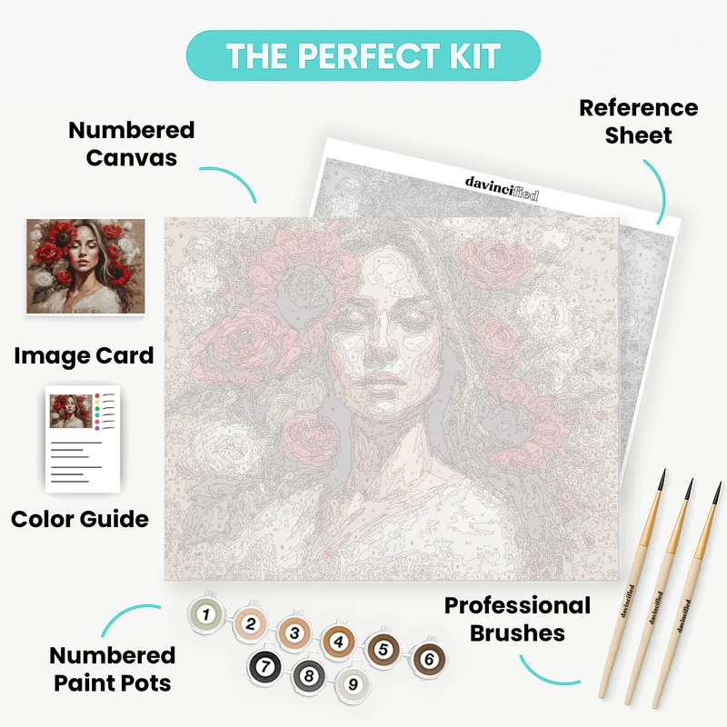 FLower Woman #1606 - Paint by Numbers Kit