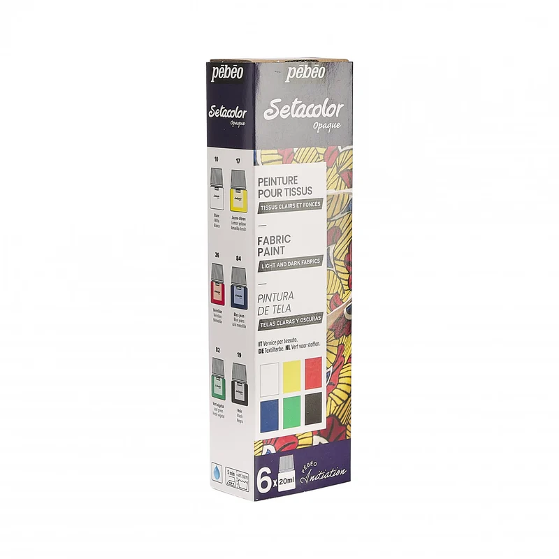Pebeo Setacolor sada krycích farieb na textil 6 x 20 ml