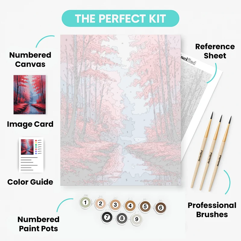 Crimson Autumn Creek - Paint by Numbers Kit