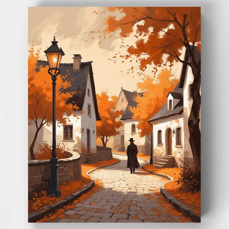Autumn Village Stroll - Paint by Numbers Kit