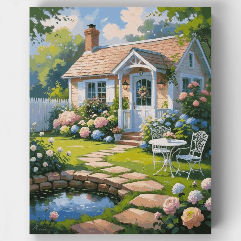 Cottage Garden Oasis - Paint by Numbers Kit