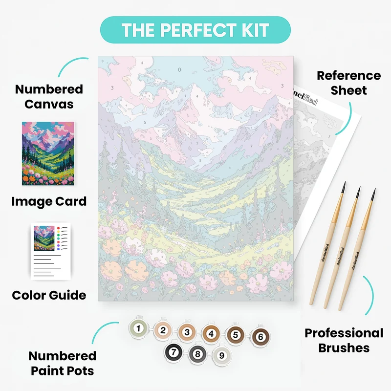 Mountain Valley Wildflowers - Paint by Numbers Kit
