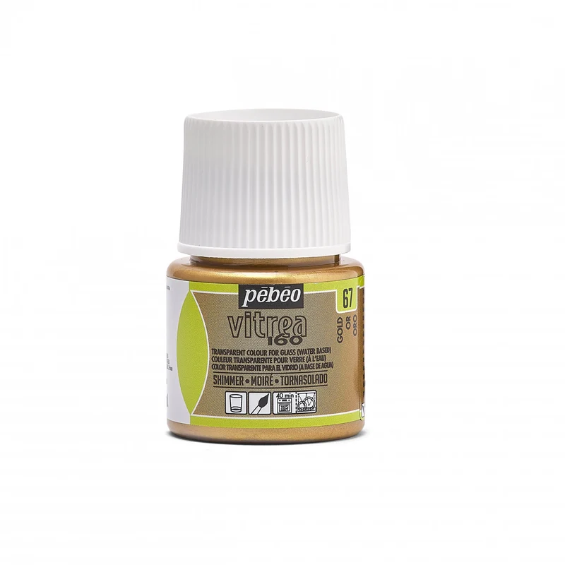 Χρώμα για γυαλί Pebeo Vitrea 160 – 45 ml, Shimmer Gold