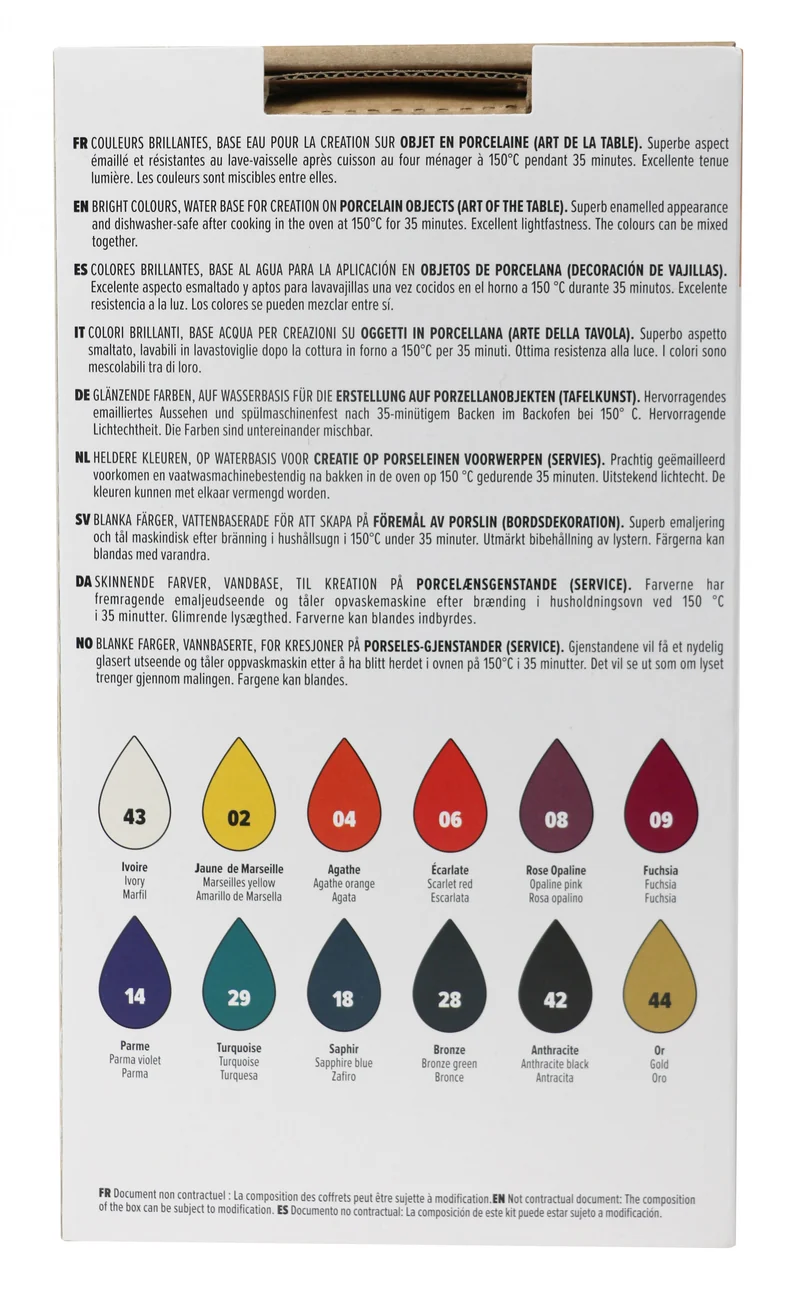 Pebeo Porcelaine 150 komplet barv za porcelan 12 x 20 ml Exploration