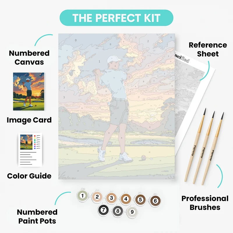 Sunset Golf Swing - Paint by Numbers Kit