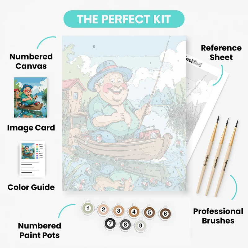 Happy Fisherman - Paint by Numbers Kit