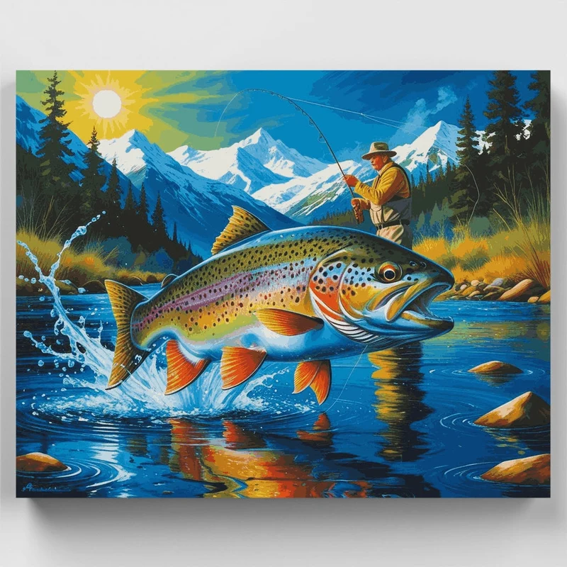 Mountain Trout Fishing - Paint by Numbers Kit
