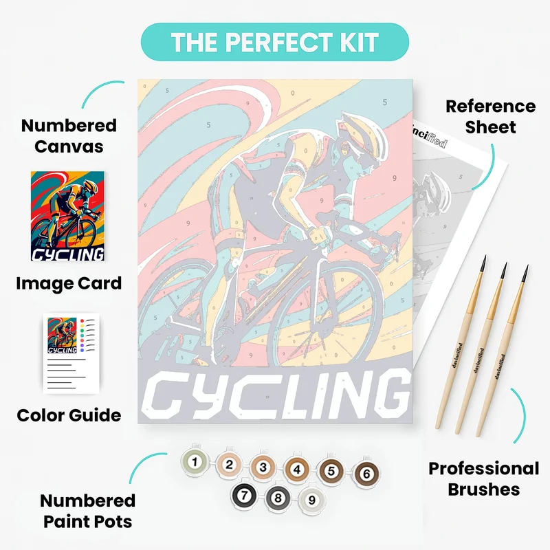 Dynamic Cyclist - Paint by Numbers Kit