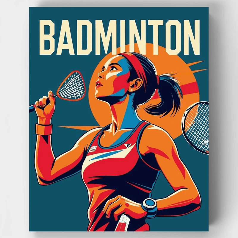 Badminton Player - Paint by Numbers Kit