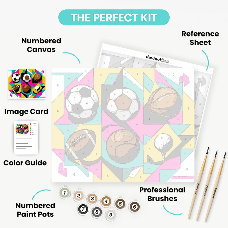 Sports Balls Collection - Paint by Numbers Kit