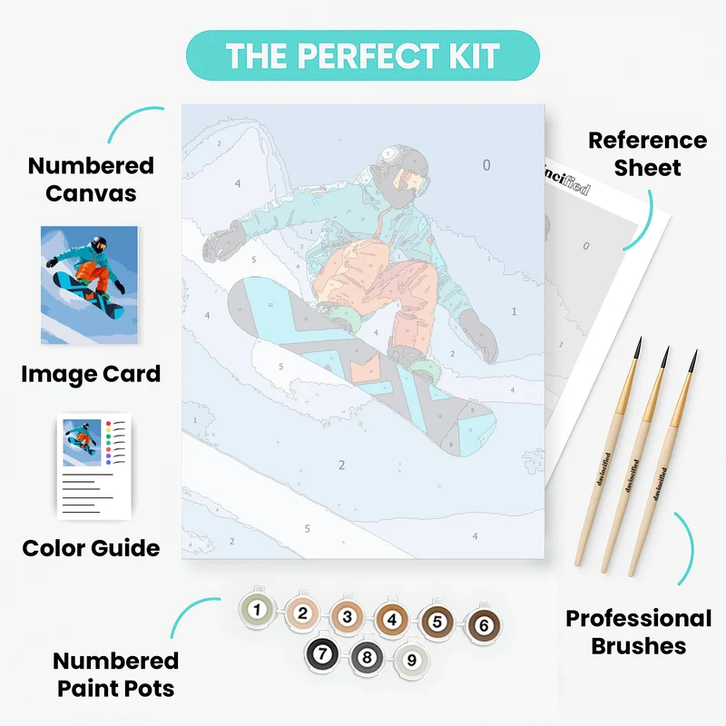 Snowboarding Action - Paint by Numbers Kit