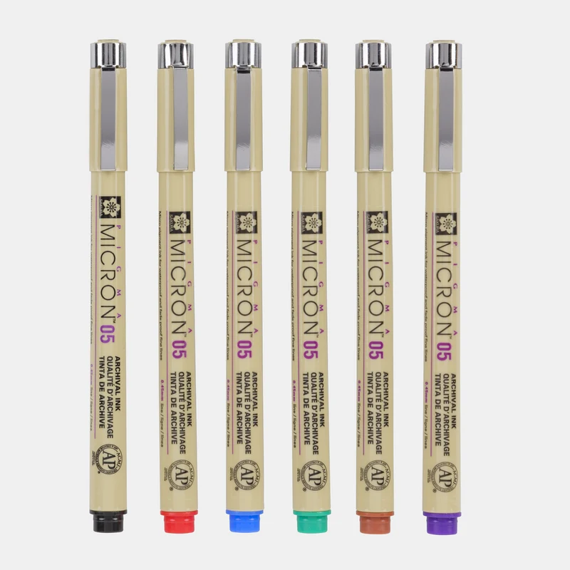 Sakura Pigma Micron 05 Fineliner 0,45 mm – 6er-Set