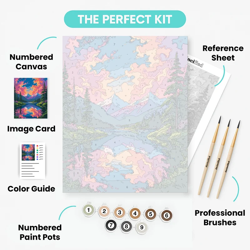 Mountain Lake Sunset - Paint by Numbers Kit
