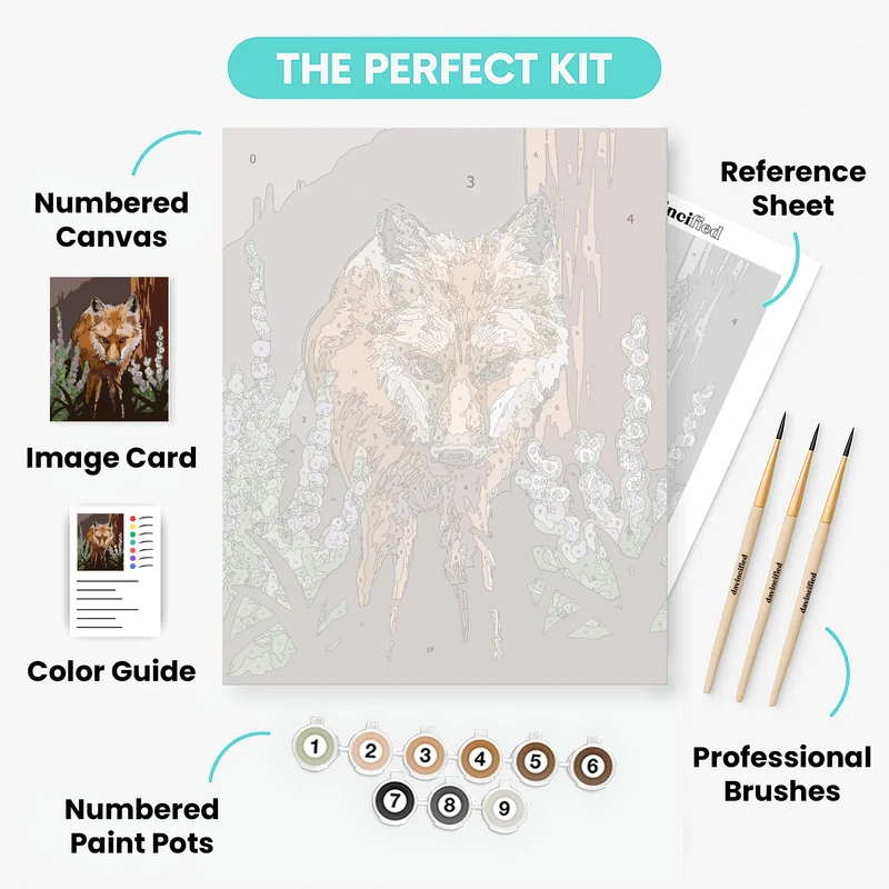 Fox with Pennyroyal - Paint by Numbers Kit