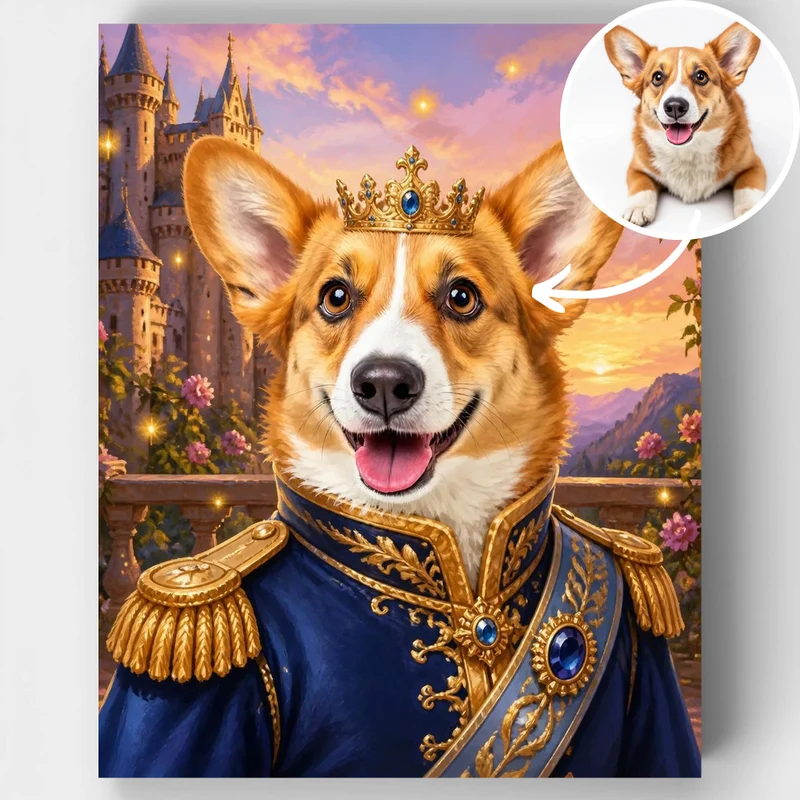Royal Pet Knight - Custom Paint by Numbers Kit