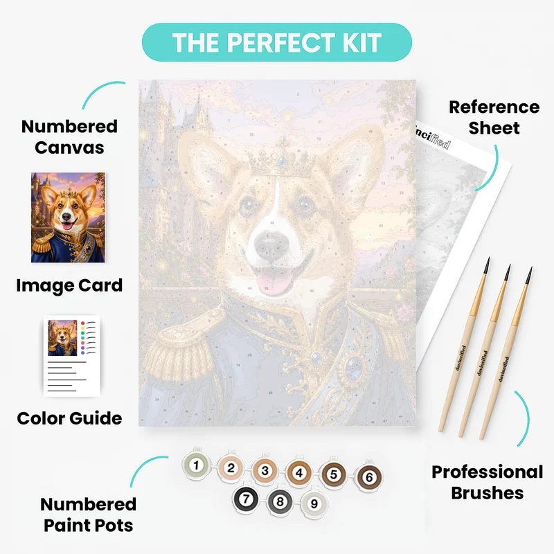 Royal Pet Knight - Custom Paint by Numbers Kit