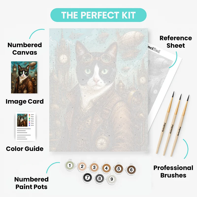 Steampunk Explorer Pet - Custom Paint by Numbers Kit