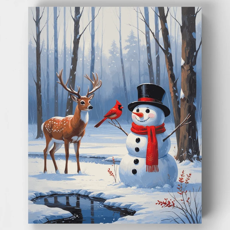 Winter Forest Companions - Paint by Numbers Kit