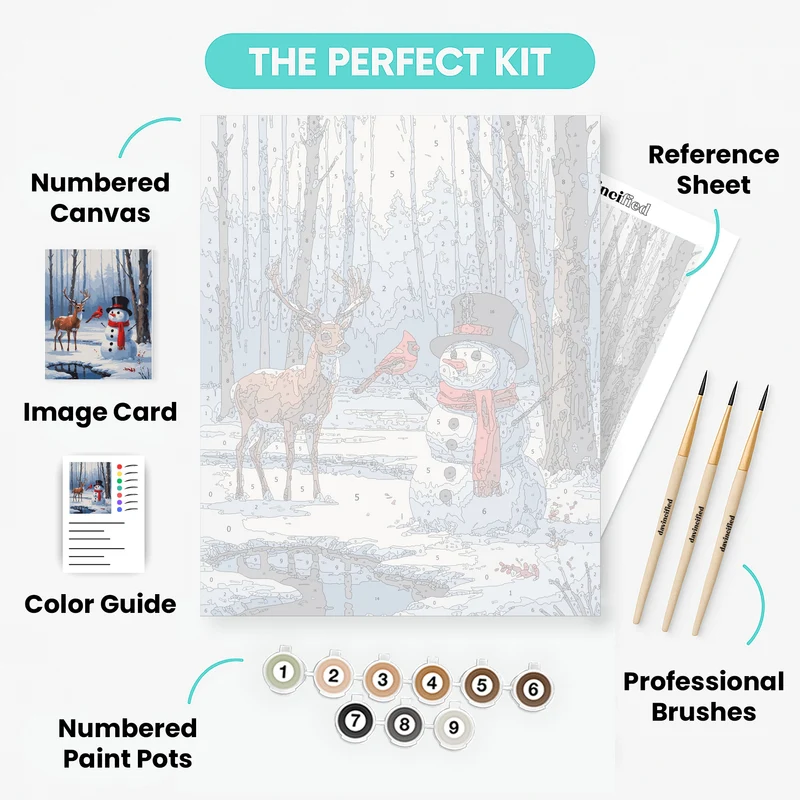 Winter Forest Companions - Paint by Numbers Kit