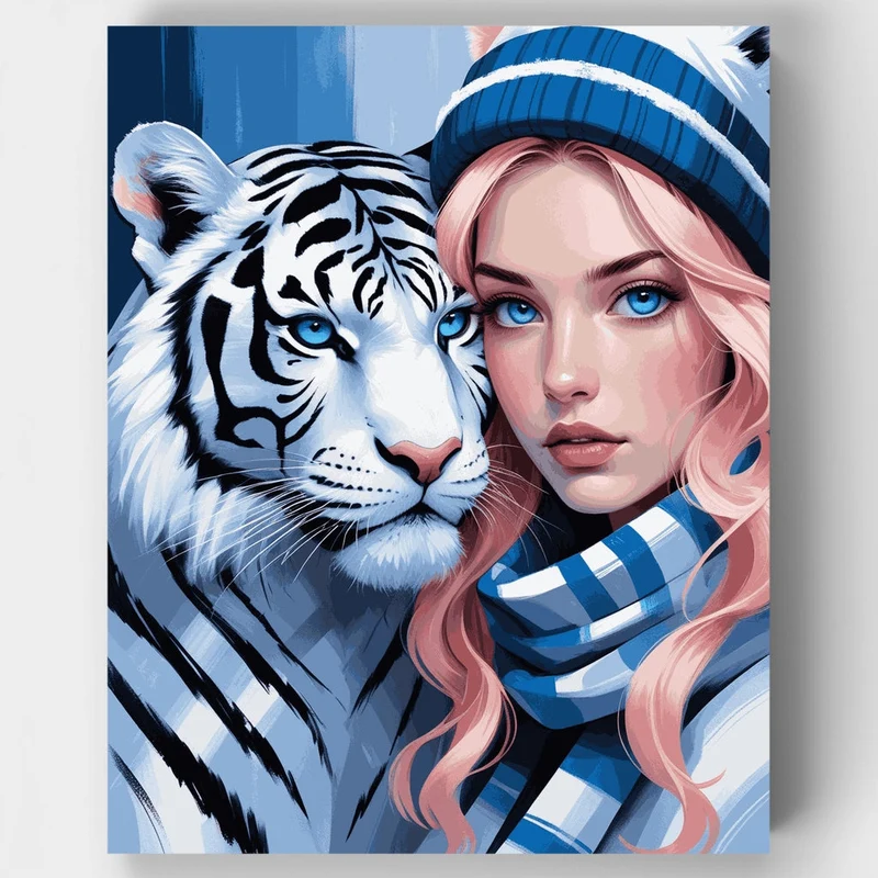 Winter Tiger Companion - Paint by Numbers Kit