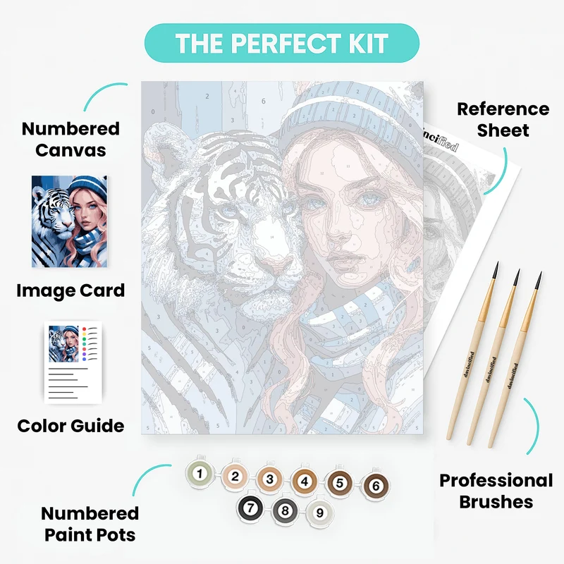 Winter Tiger Companion - Paint by Numbers Kit