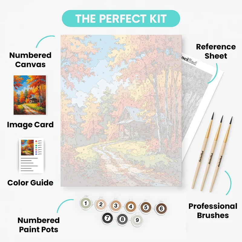 Autumn Cabin Retreat - Paint by Numbers Kit